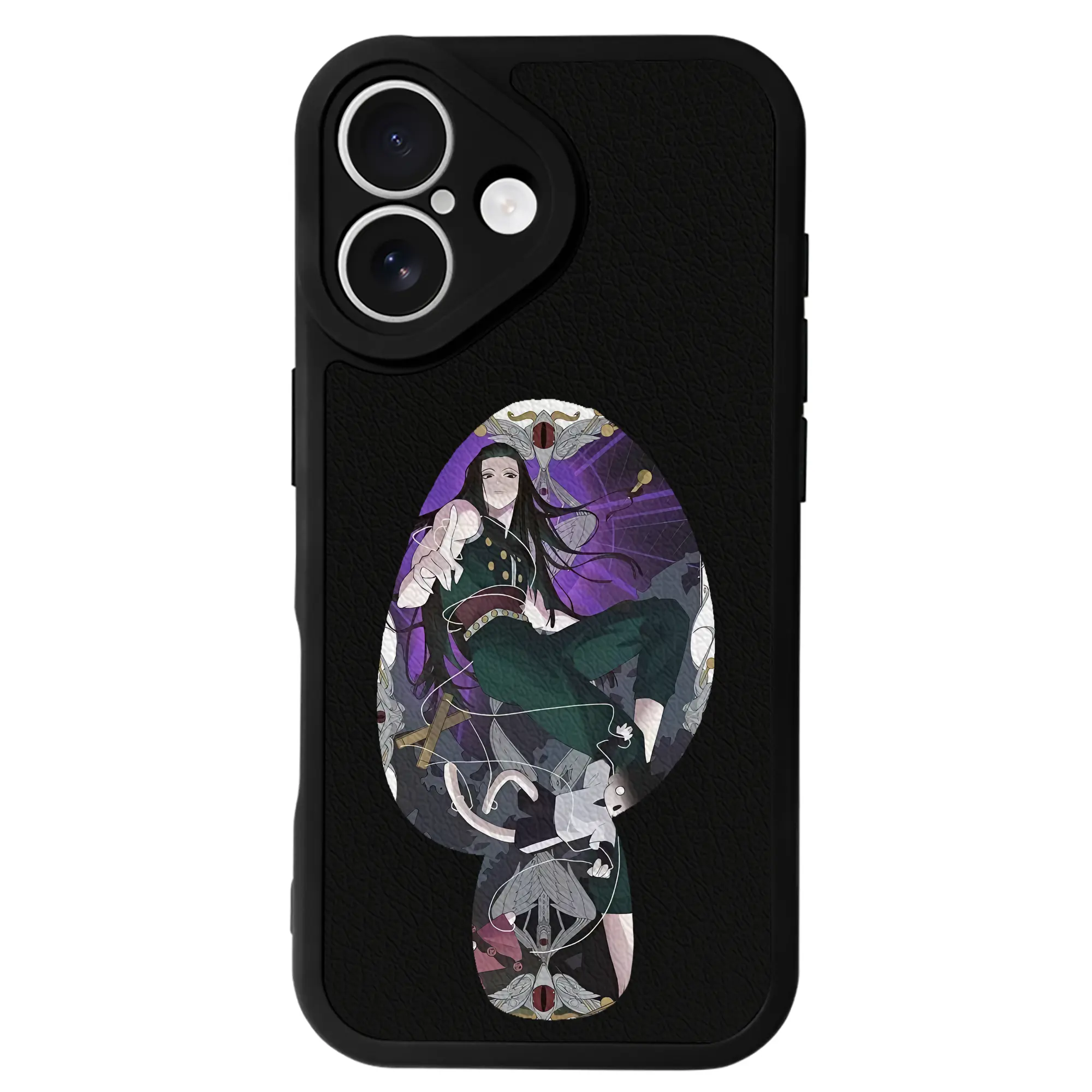 ハンター×ハンター グッズ イルミ＝ゾルディック - IPhone 16シリーズ対応 ・ シリコンスマホケース ・ レザー調 ・ 高精度フィット ・ 耐衝撃 ・ ワイヤレス充電対応 ・ 精密カット